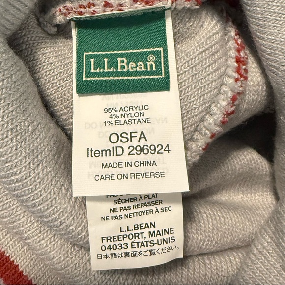 LL BEAN Katahdin Pom Hat Mountain Scene Gray and Red - Picture 5 of 6